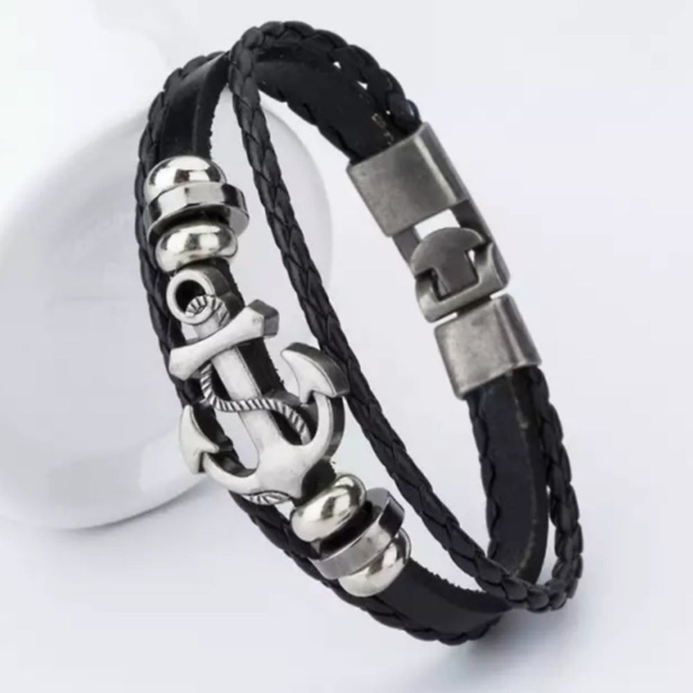Genuine Leather Stainless Steel Bracelet